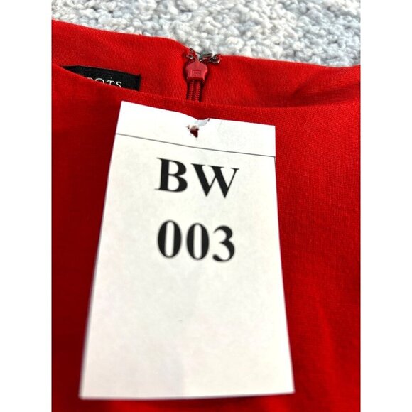 Talbots Womens Dress Red Short Sleeve Back Zip Fit n Flare Size 12 - Picture 5 of 5